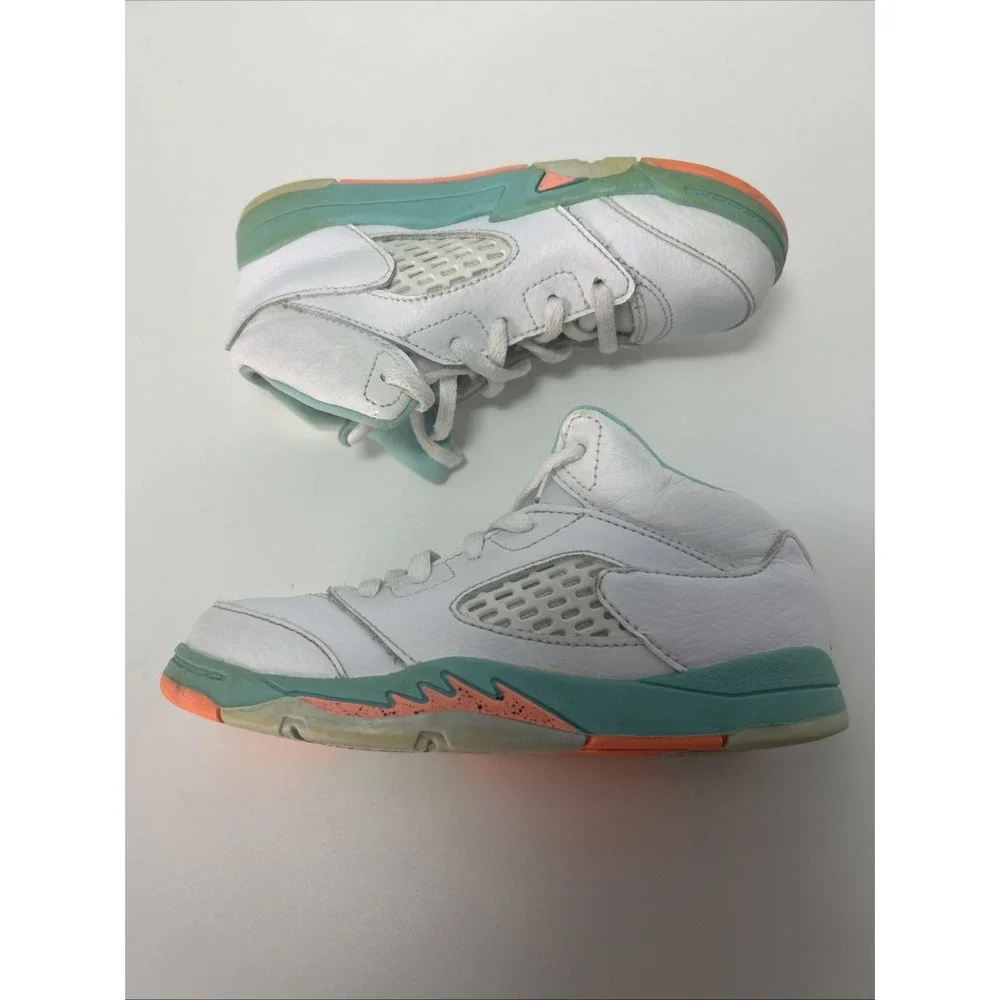 Nike Air Jordan Retro 5 (TD) 'White Light' Sneakers Toddler Size 10C‎ 725172-100